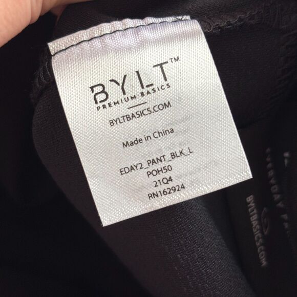 BYLT Women NWT Everyday Pant 2.0 Premium Basics Straight Fit Black Large D158 - Picture 10 of 11
